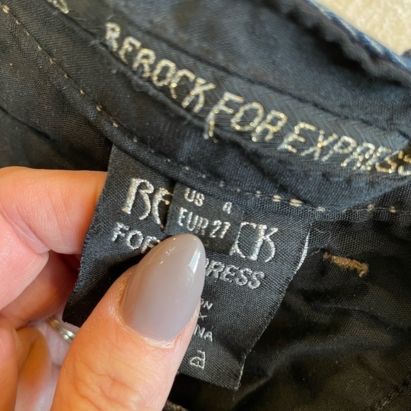 Rerock for Express size 4 stretchy short dark wash boot flare - Picture 7 of 12